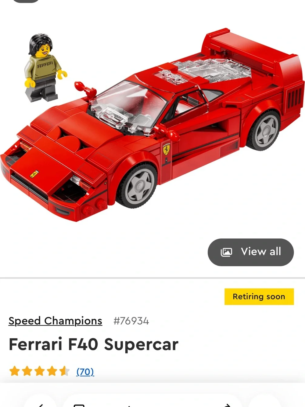 LEGO. SPEED CHAMPIONS Ferrari F40